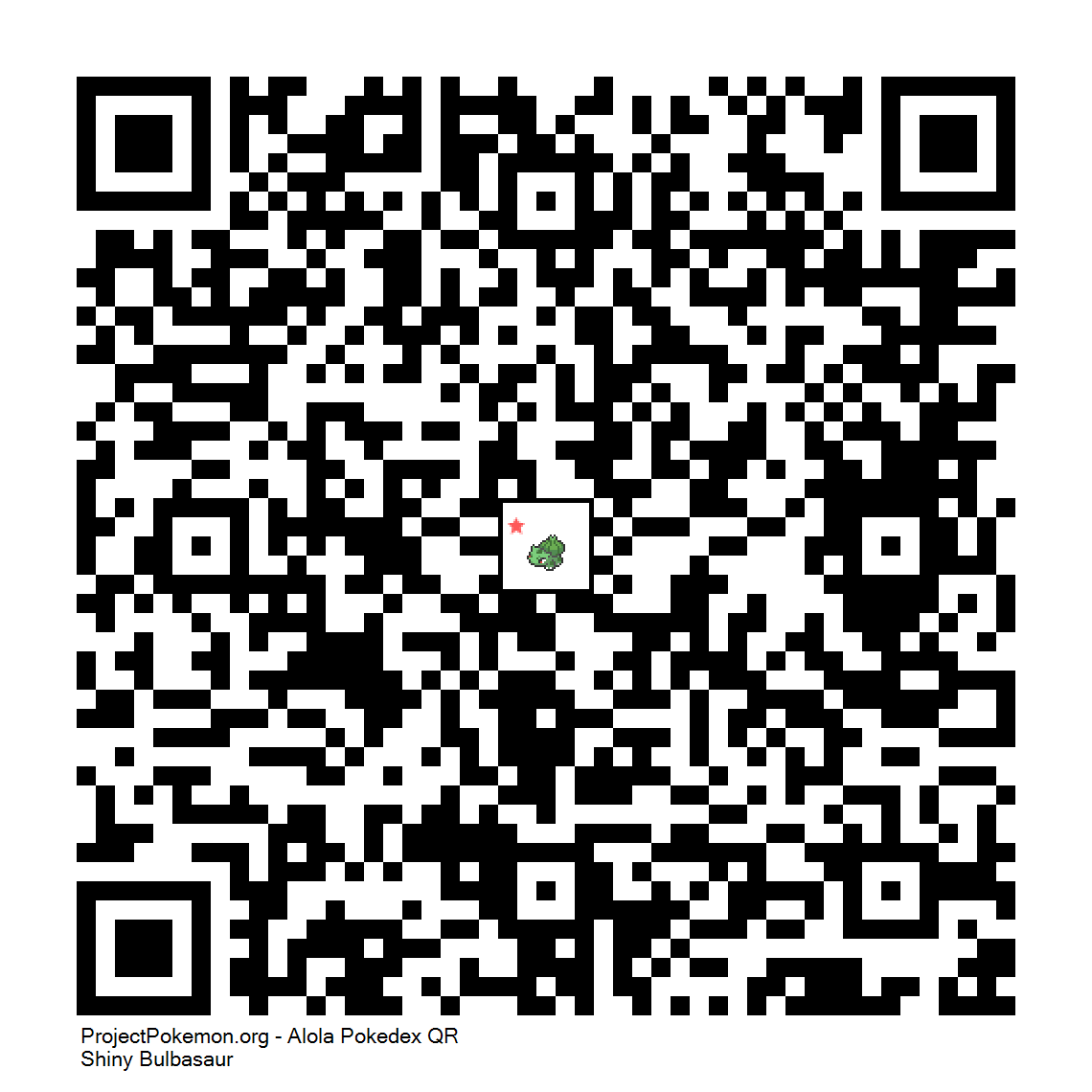 Cdigo QR de Bulbasaur variocolor